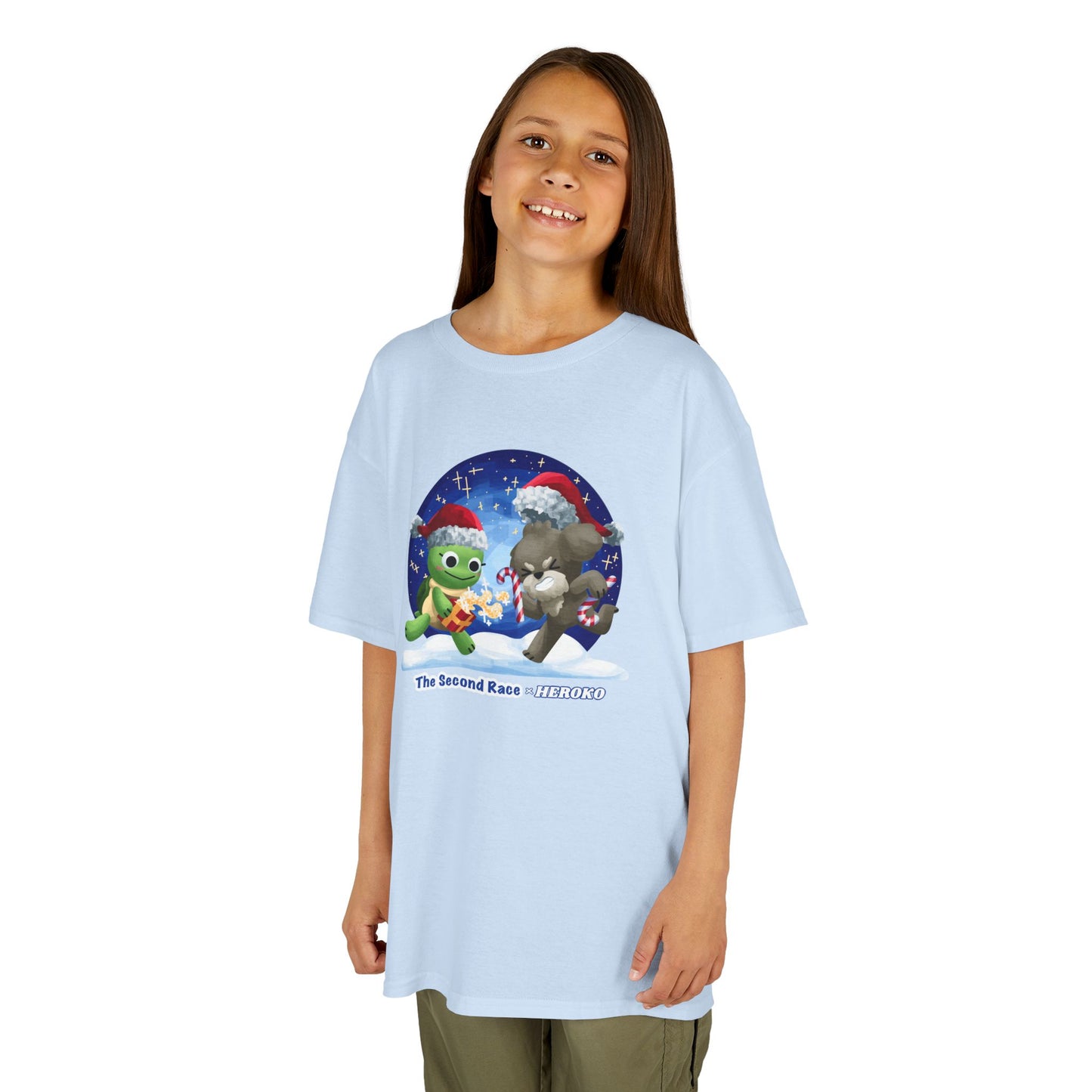 Kids Tee - Cute Holiday Turtle and Puppy in a Snow Globe from "The Second Race"