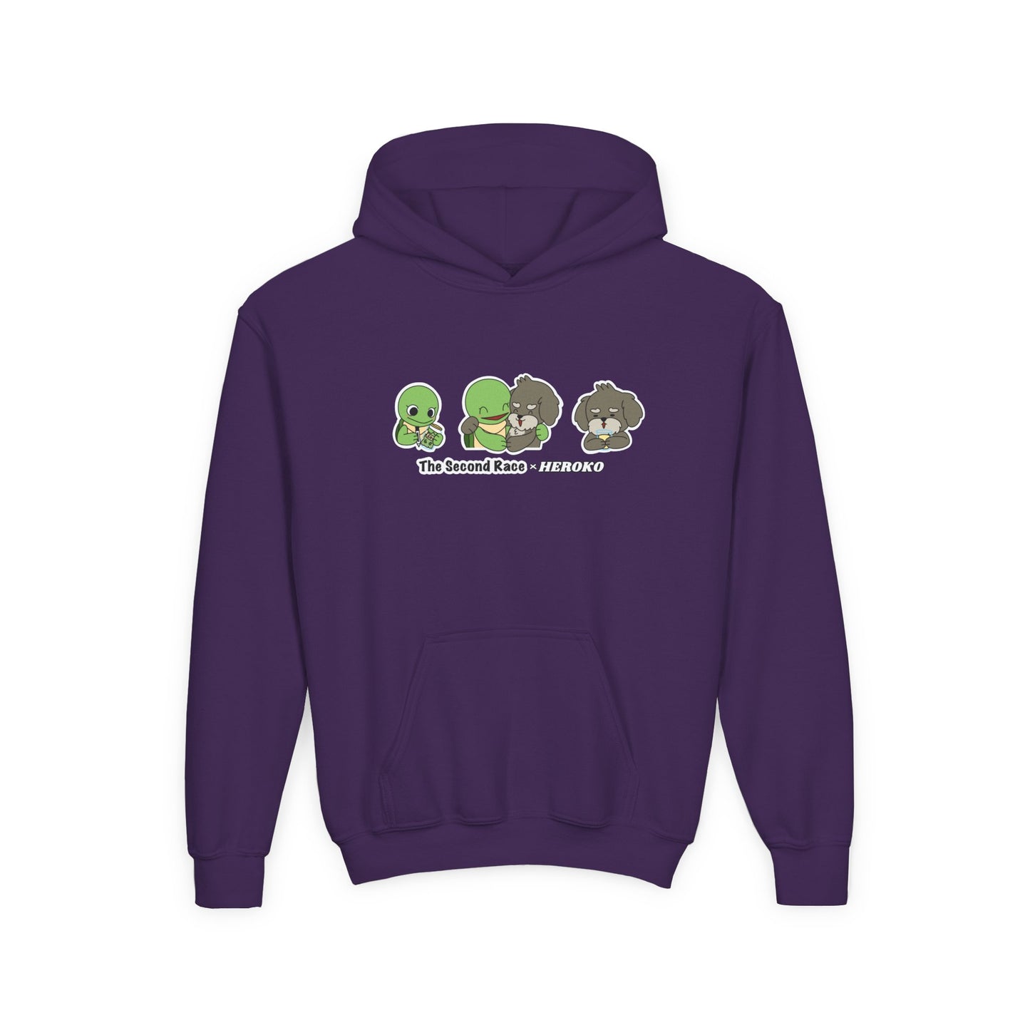 Kids Hoodie — Cute Turtle and Puppy Trios "The Second Race"