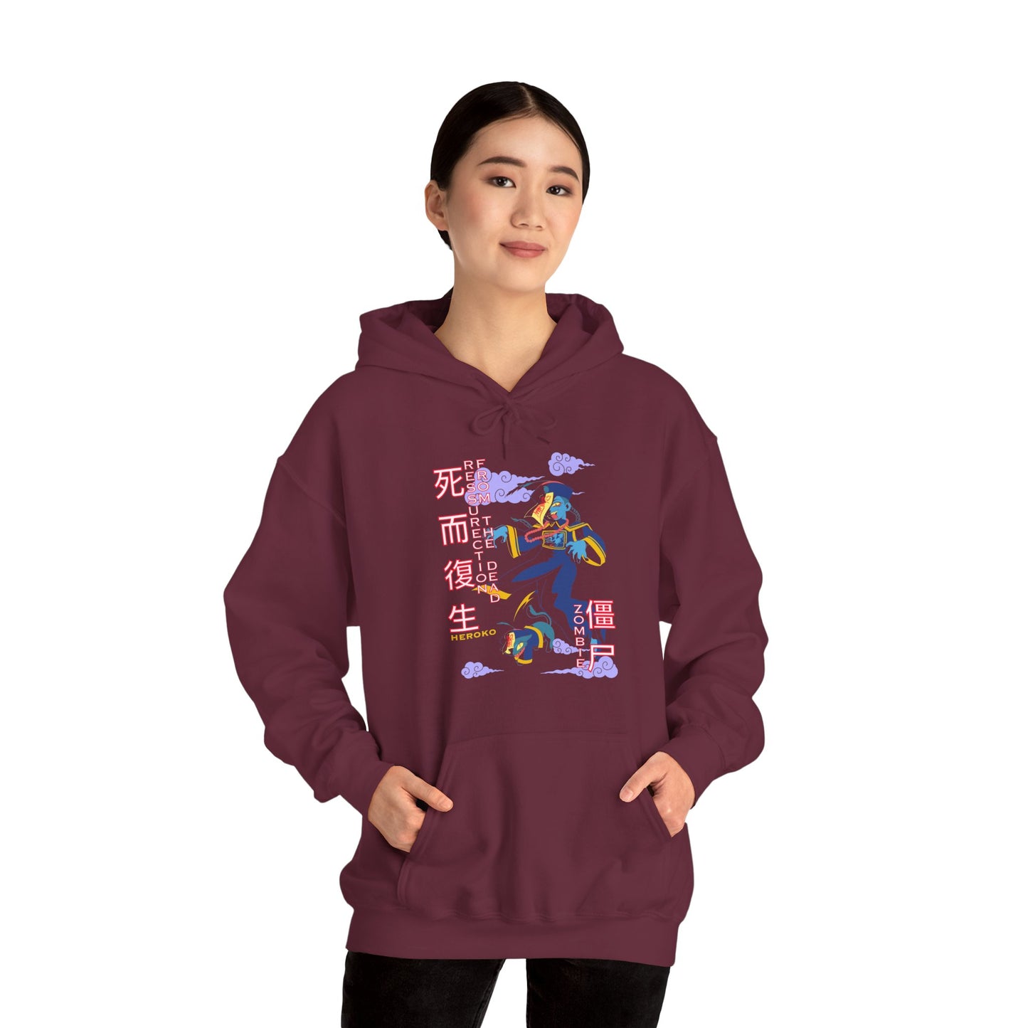 Adults Unisex Hoodie, Chinese Ancient Zombies Design