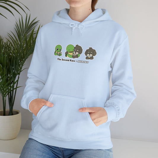Adults Hoodie 'The Second Race' Turtle and Puppy Trio Sweatshirt
