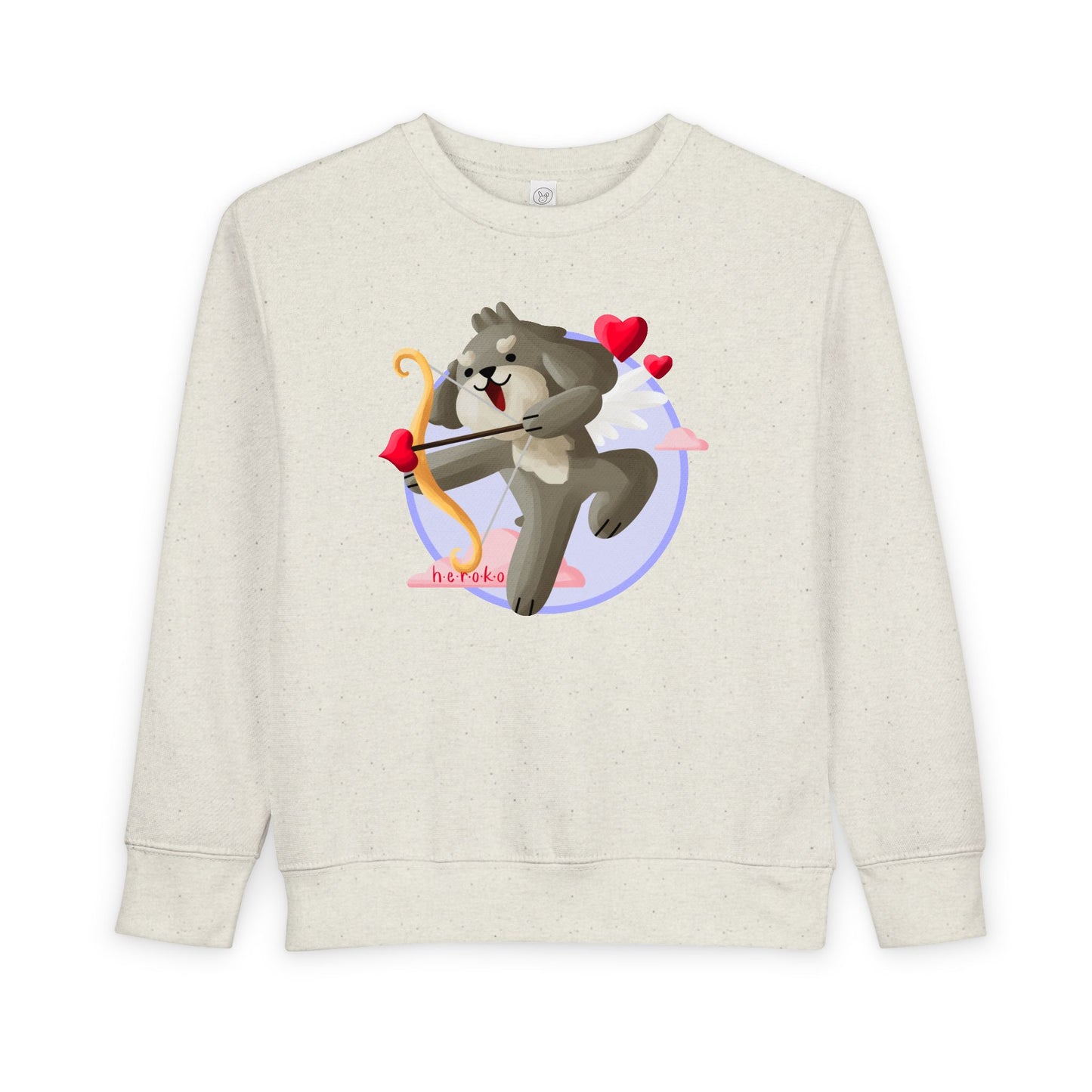 Toddler Sweatshirt  - Cute Dog Valentine's Day Design