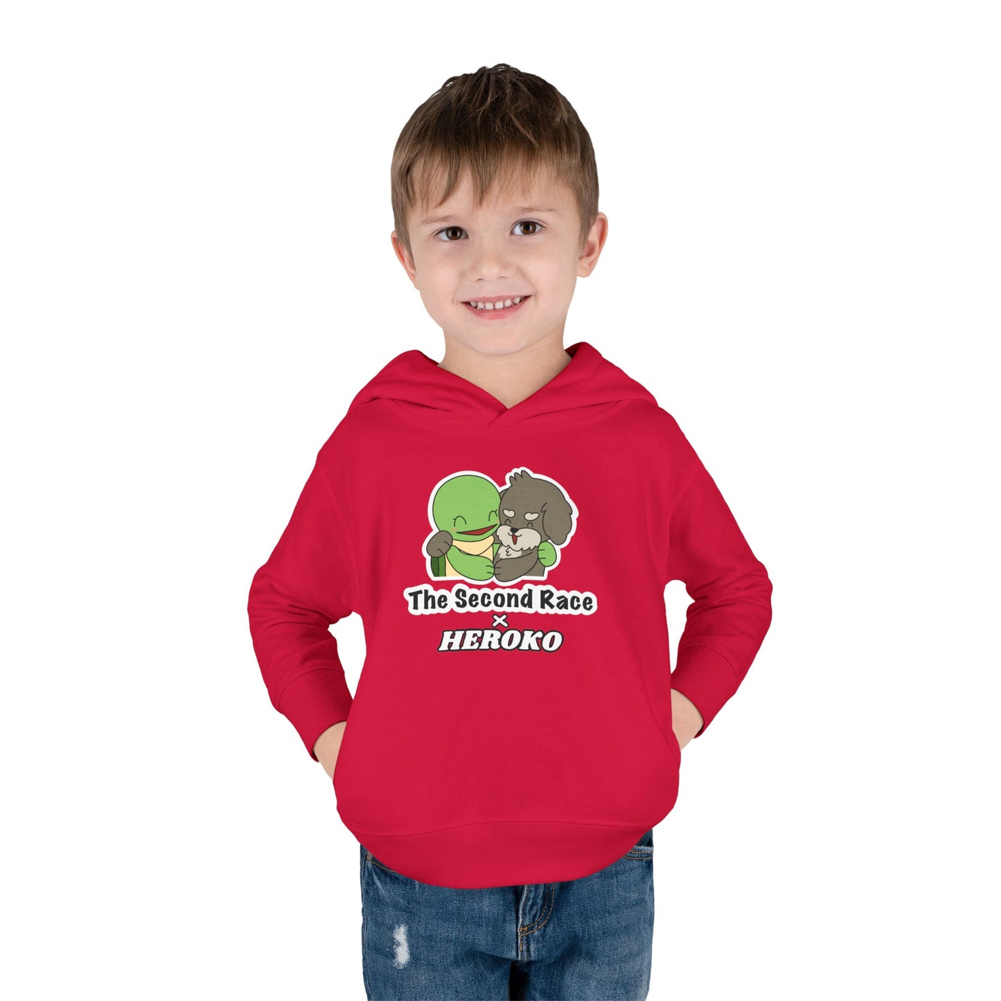 Toddler Hoodie - Cute Turtle & Dog "The Second Race" Fleece Pullover