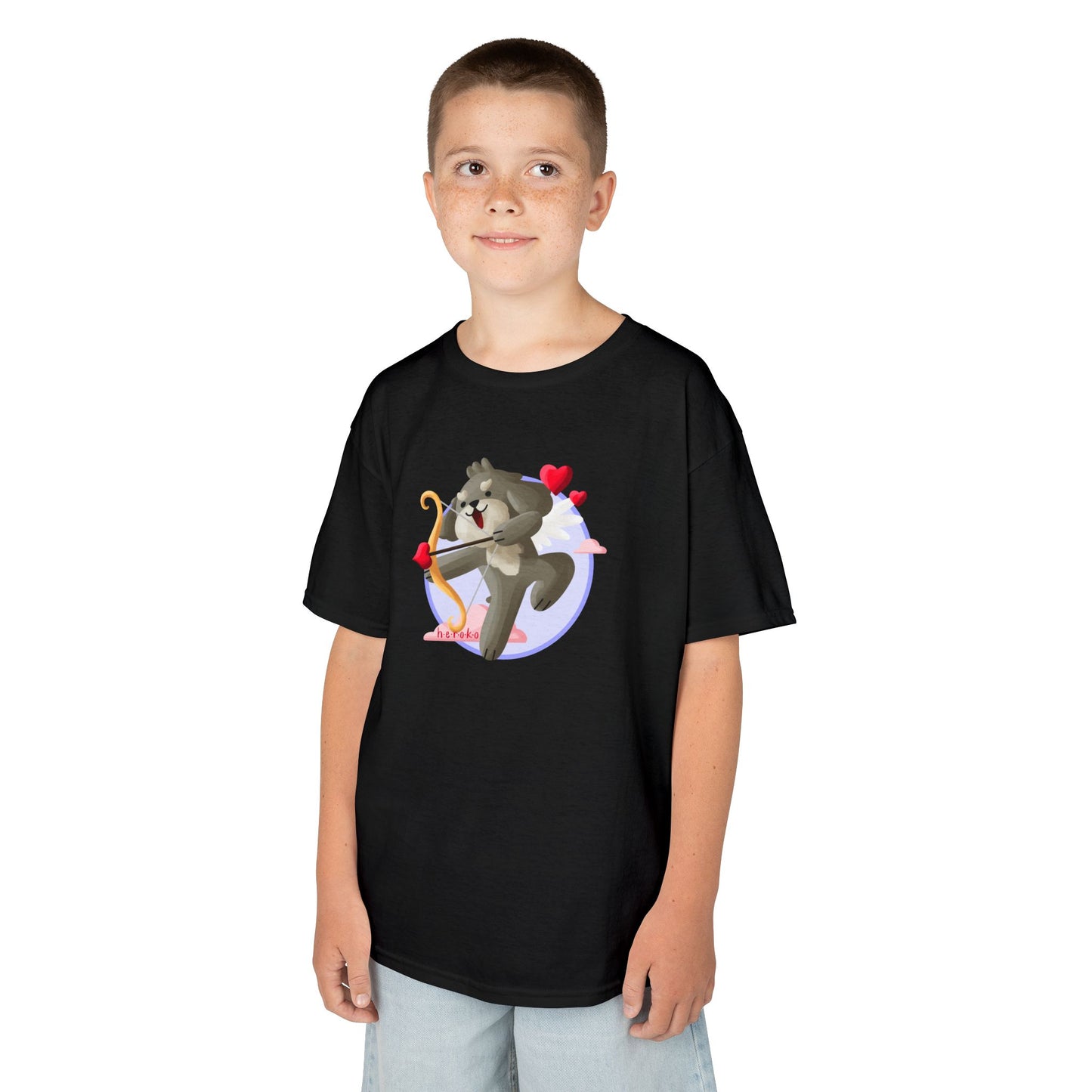 Kids Tee -Cute Dog Valentine's Day Graphic Tee