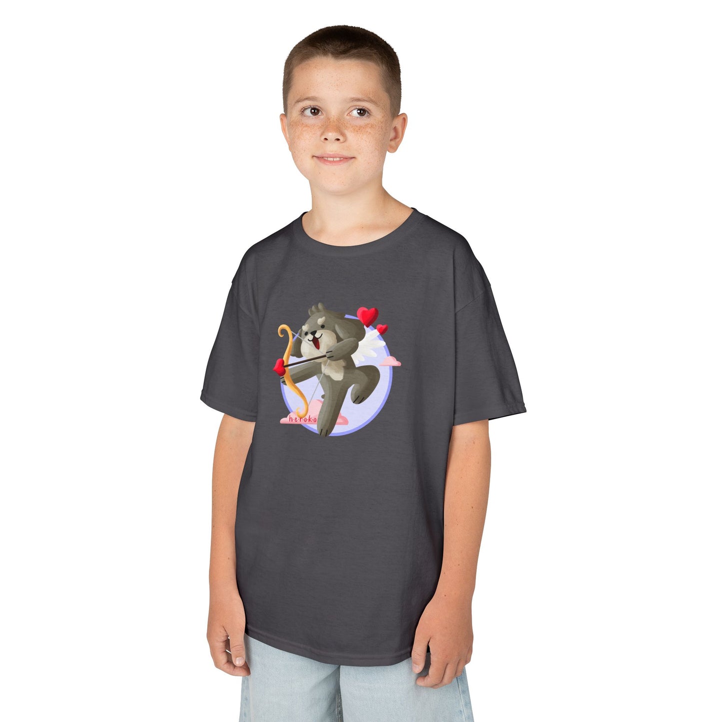 Kids Tee -Cute Dog Valentine's Day Graphic Tee