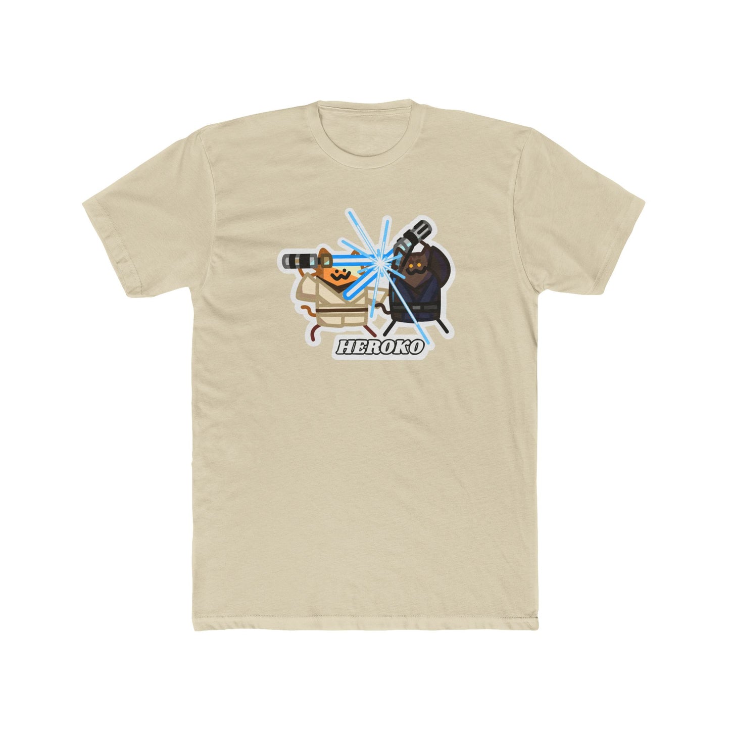 Jedi Cats Fighting Unisex Cotton Tee