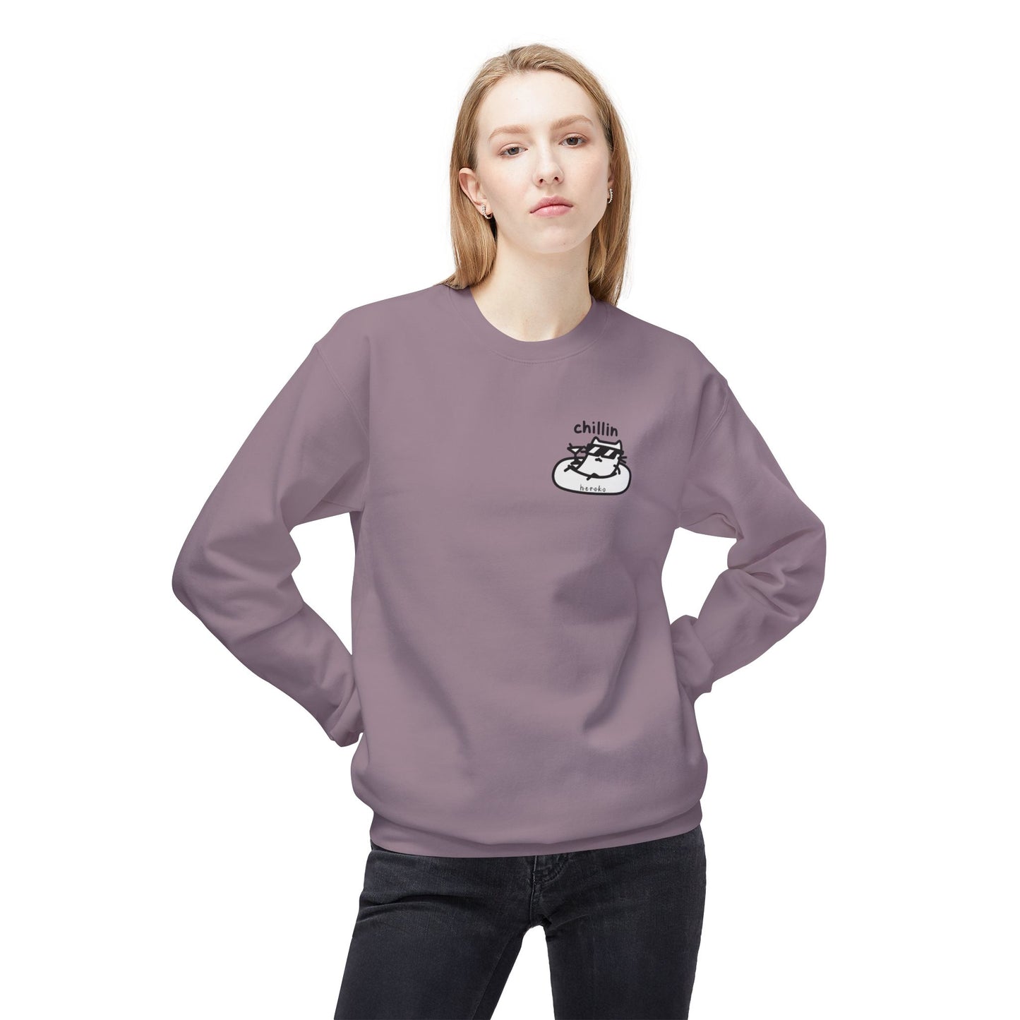 Adults CATS CHILLIN’ Fleece Crewneck Sweatshirt