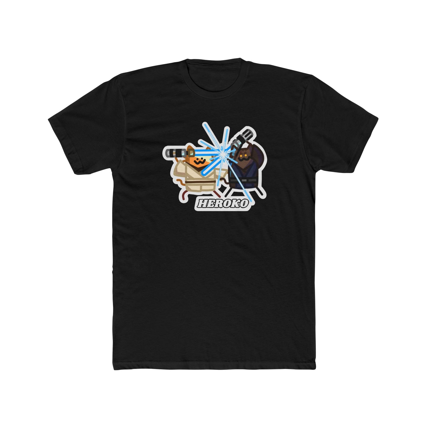 Jedi Cats Fighting Unisex Cotton Tee