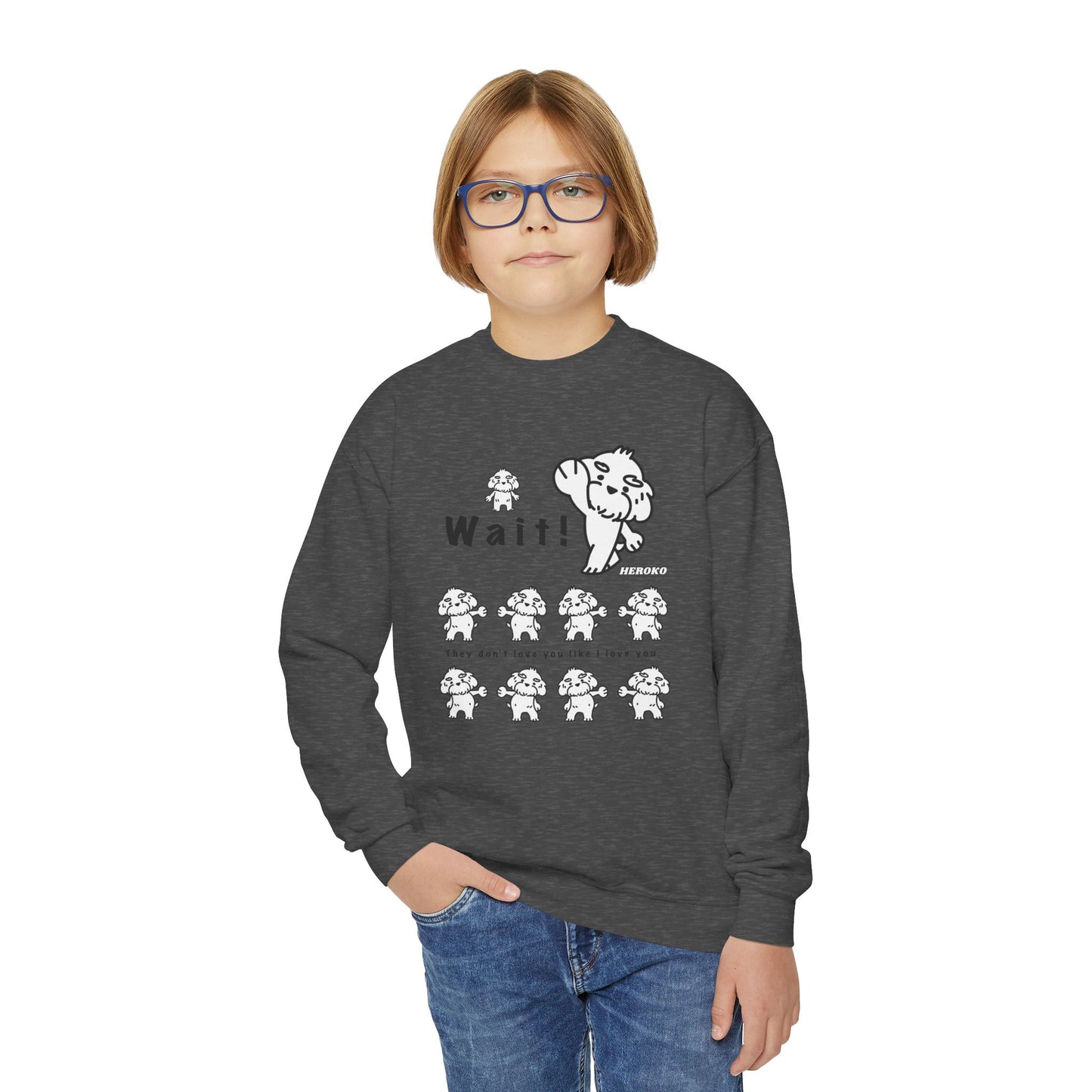 Youth DANCING DOG MEME Crewneck Sweatshirt