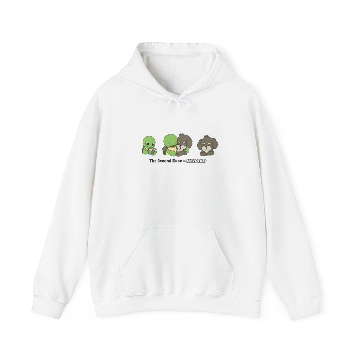 Adults Hoodie 'The Second Race' Turtle and Puppy Trio Sweatshirt