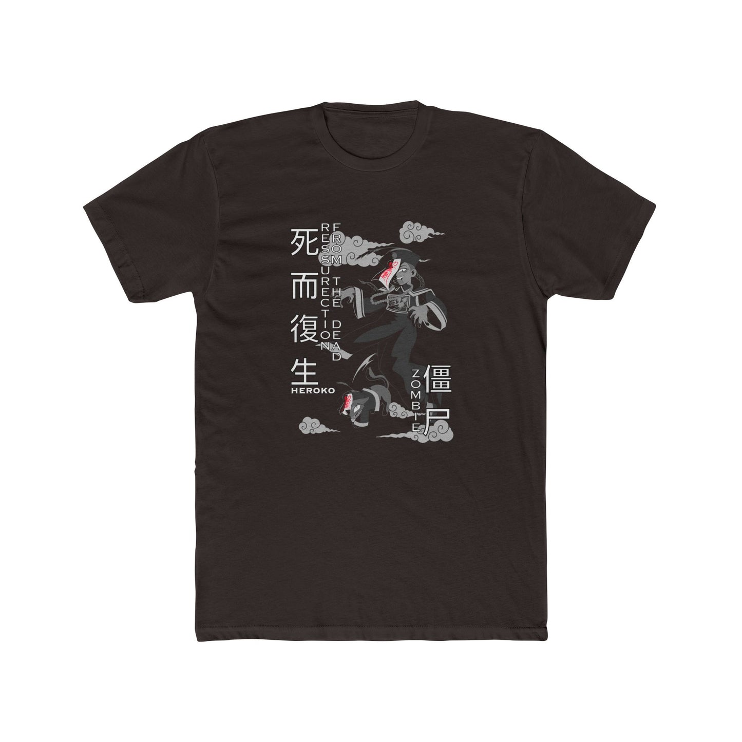 Spooky Unisex Tee, Chinese Ancient Zombies B&W Design
