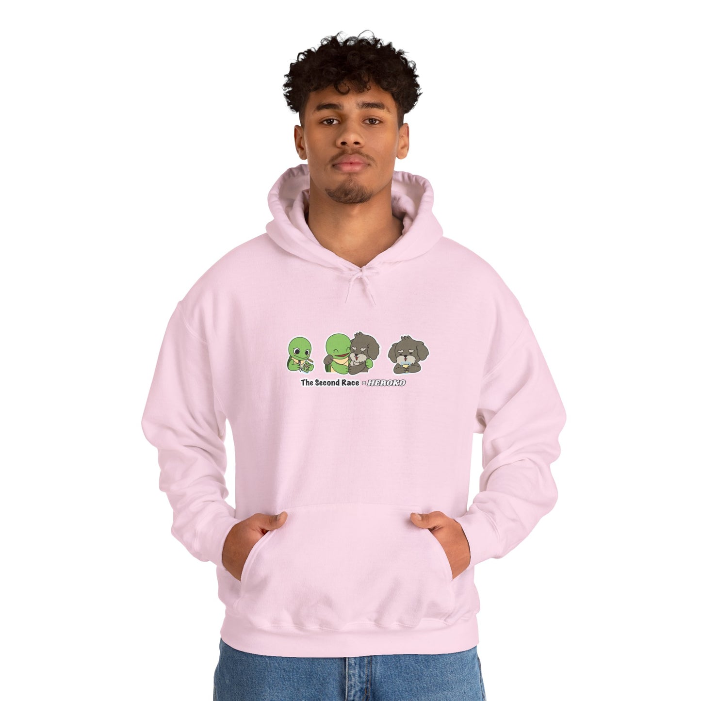 Adults Hoodie 'The Second Race' Turtle and Puppy Trio Sweatshirt