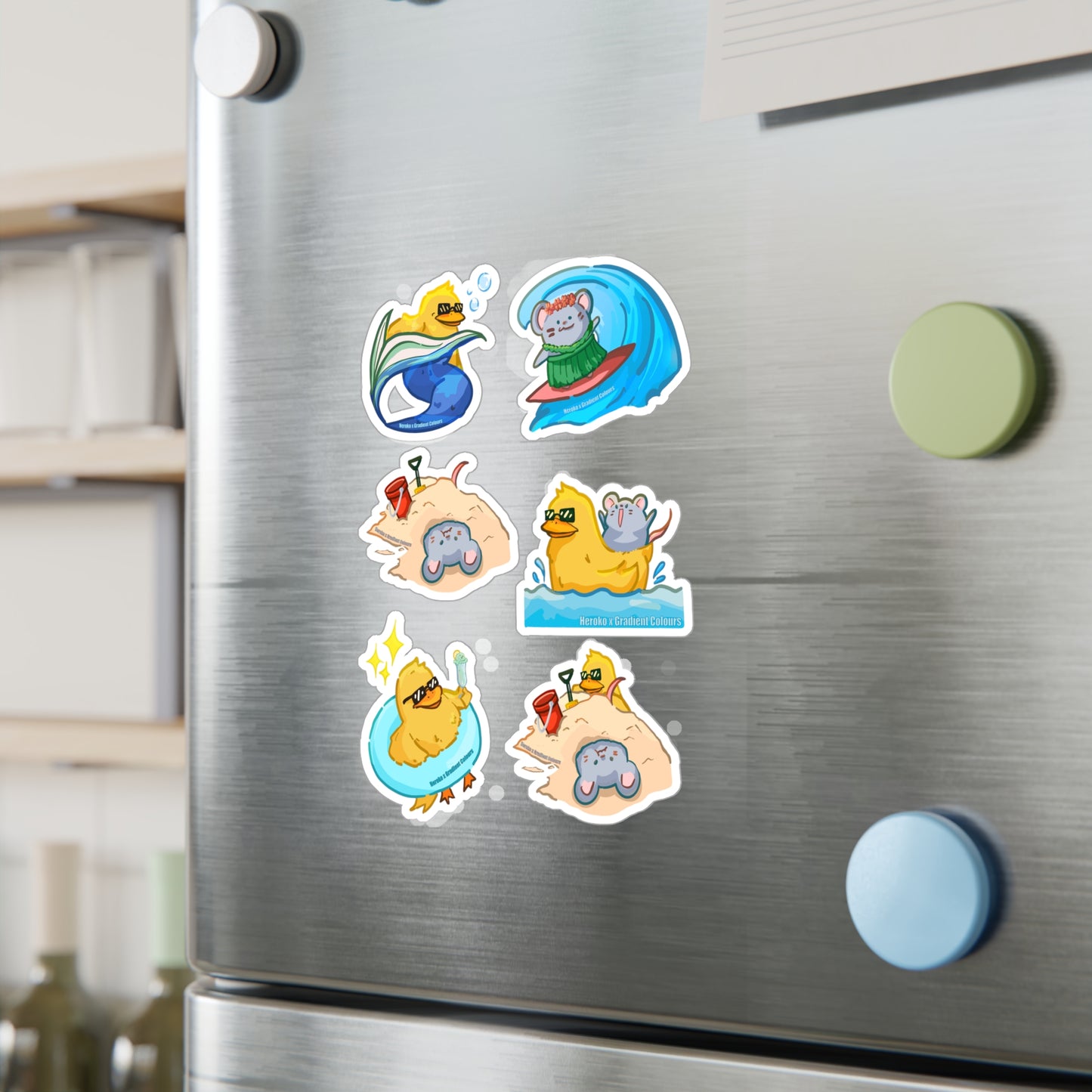 Summer Beach Theme STICKERS -SET Kiss-Cut Vinyl Decals
