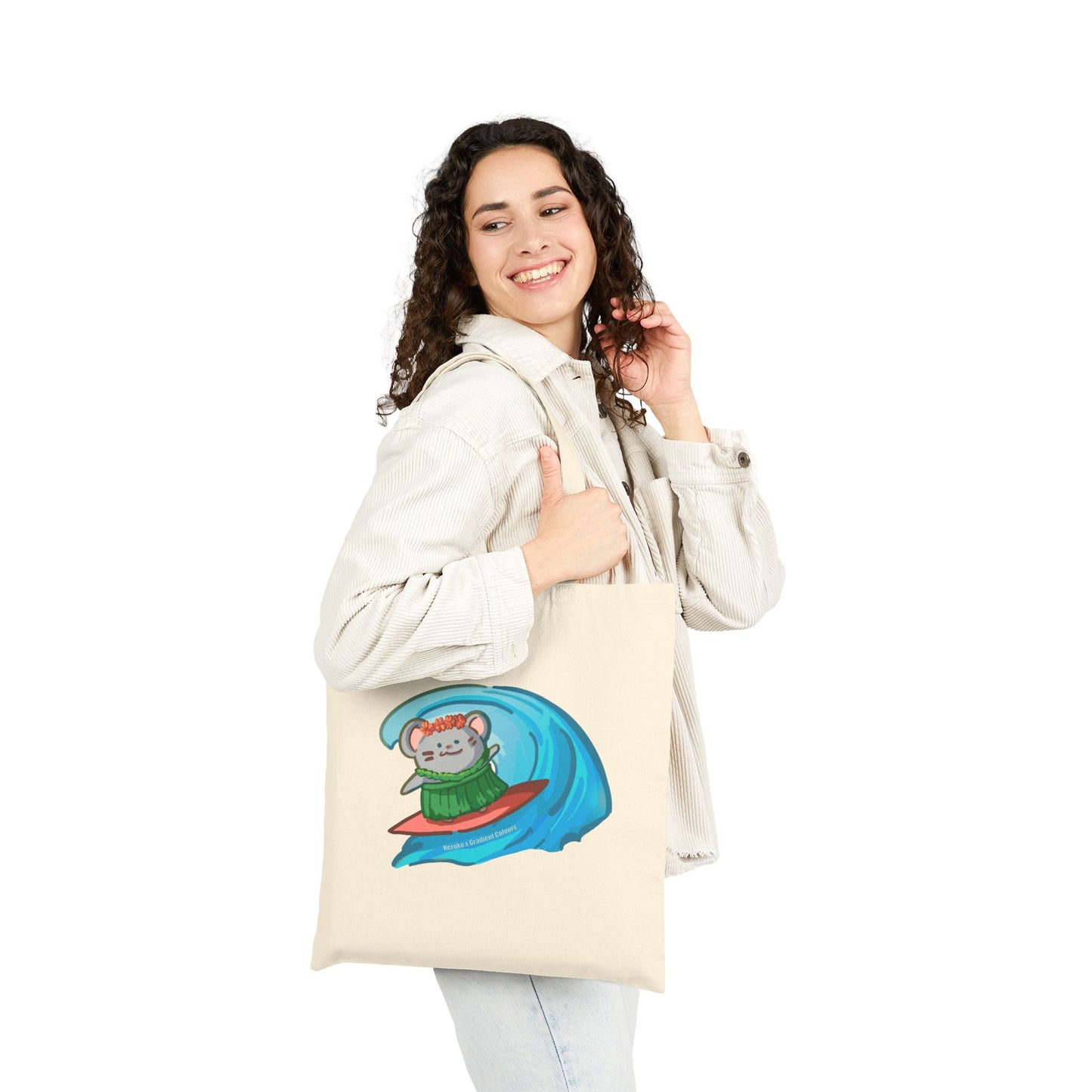 Surfing Mouse Canvas Tote Bag
