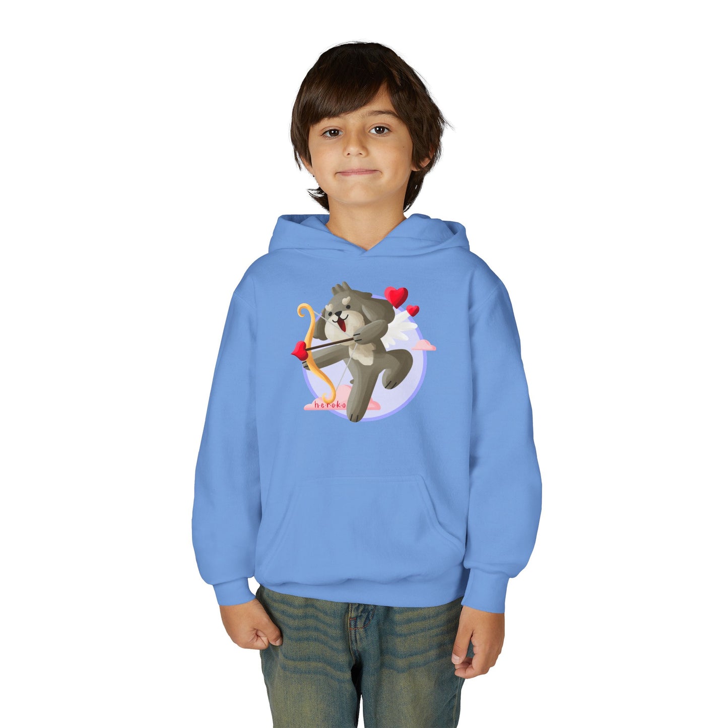 Kids Hoodie - Cute Dog Valentine's Day Design