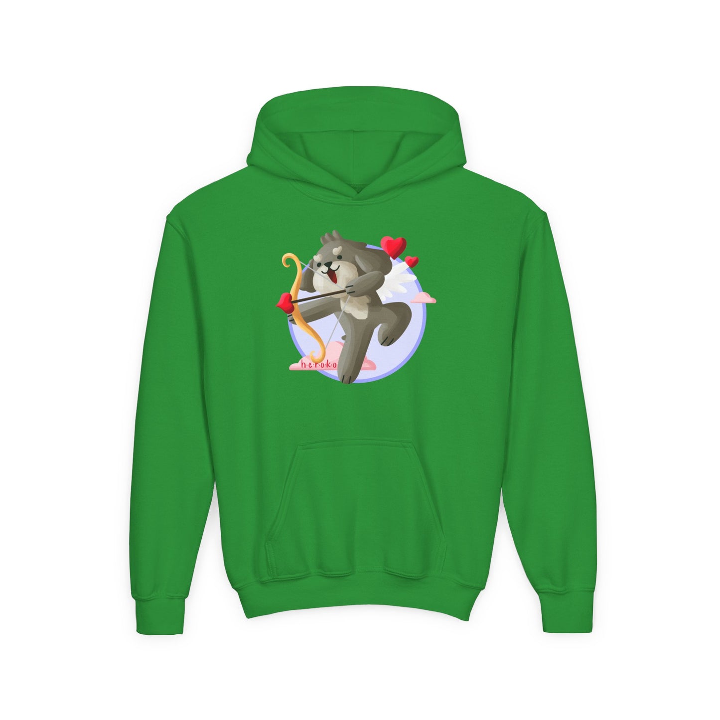 Kids Hoodie - Cute Dog Valentine's Day Design