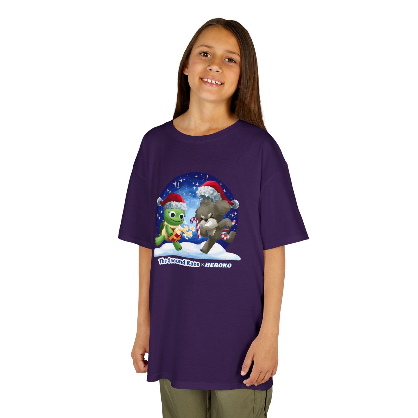 Kids Tee - Cute Holiday Turtle and Puppy in a Snow Globe from "The Second Race"