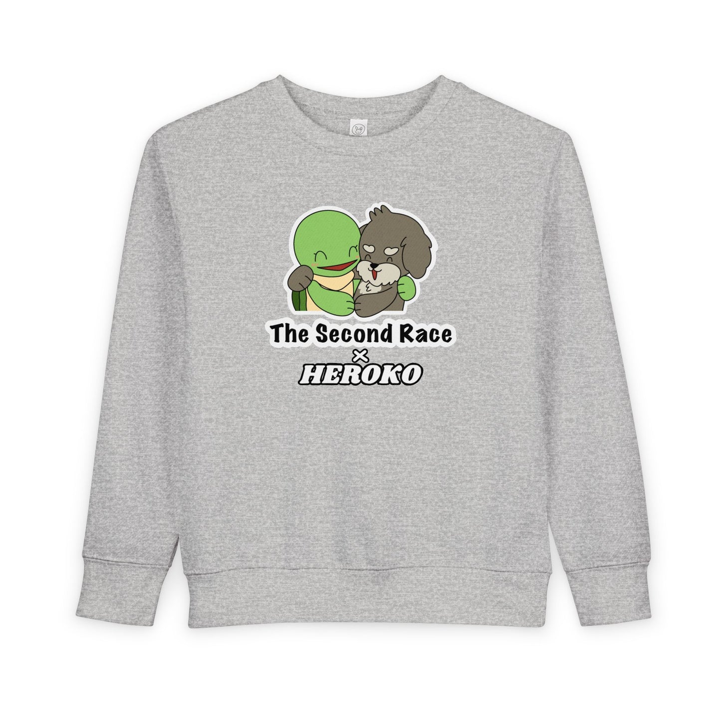 Toddler Sweatshirt - ‘The Second Race x Heroko’ Cute Turtle & Pup Kids Crewneck