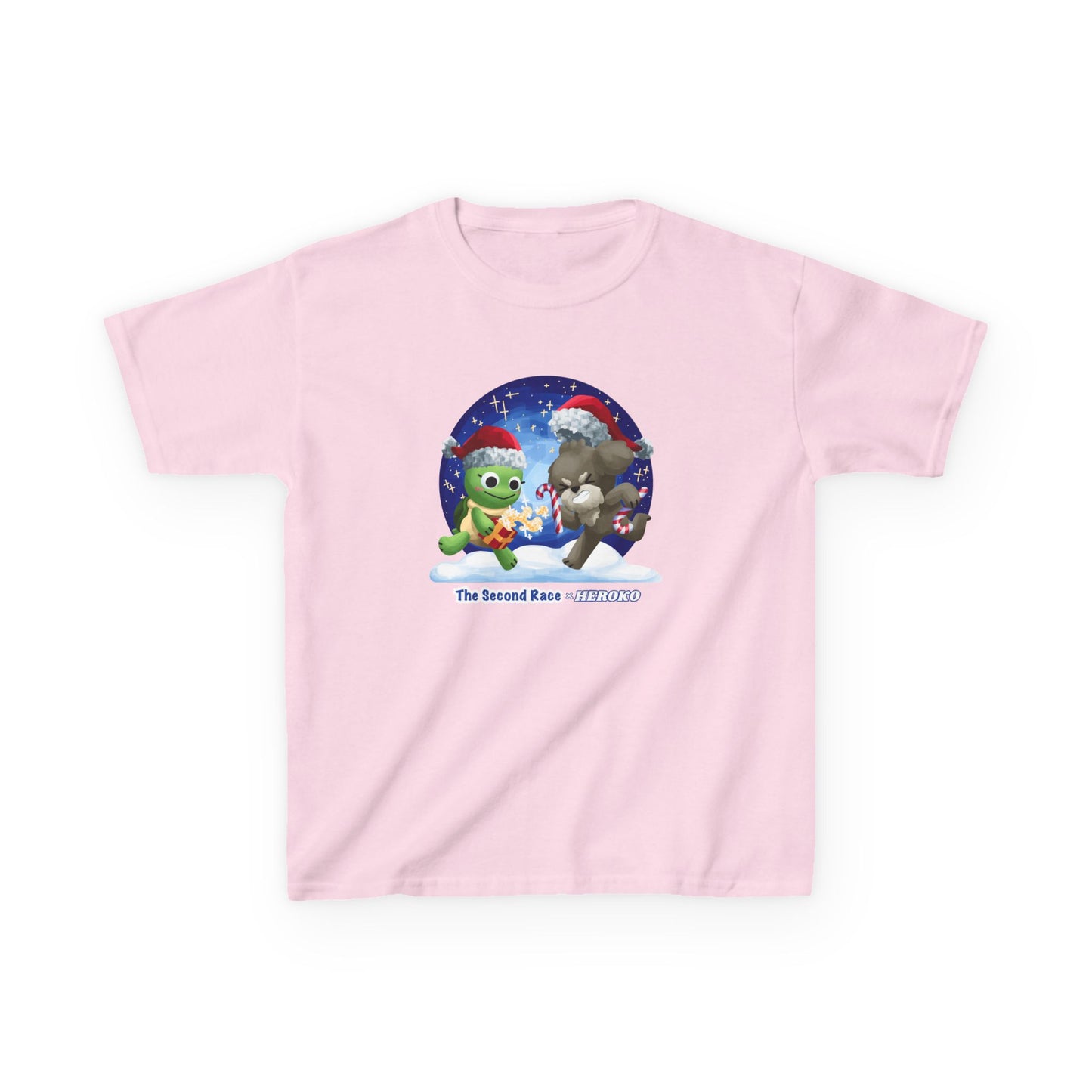 Kids Tee - Cute Holiday Turtle and Puppy in a Snow Globe from "The Second Race"