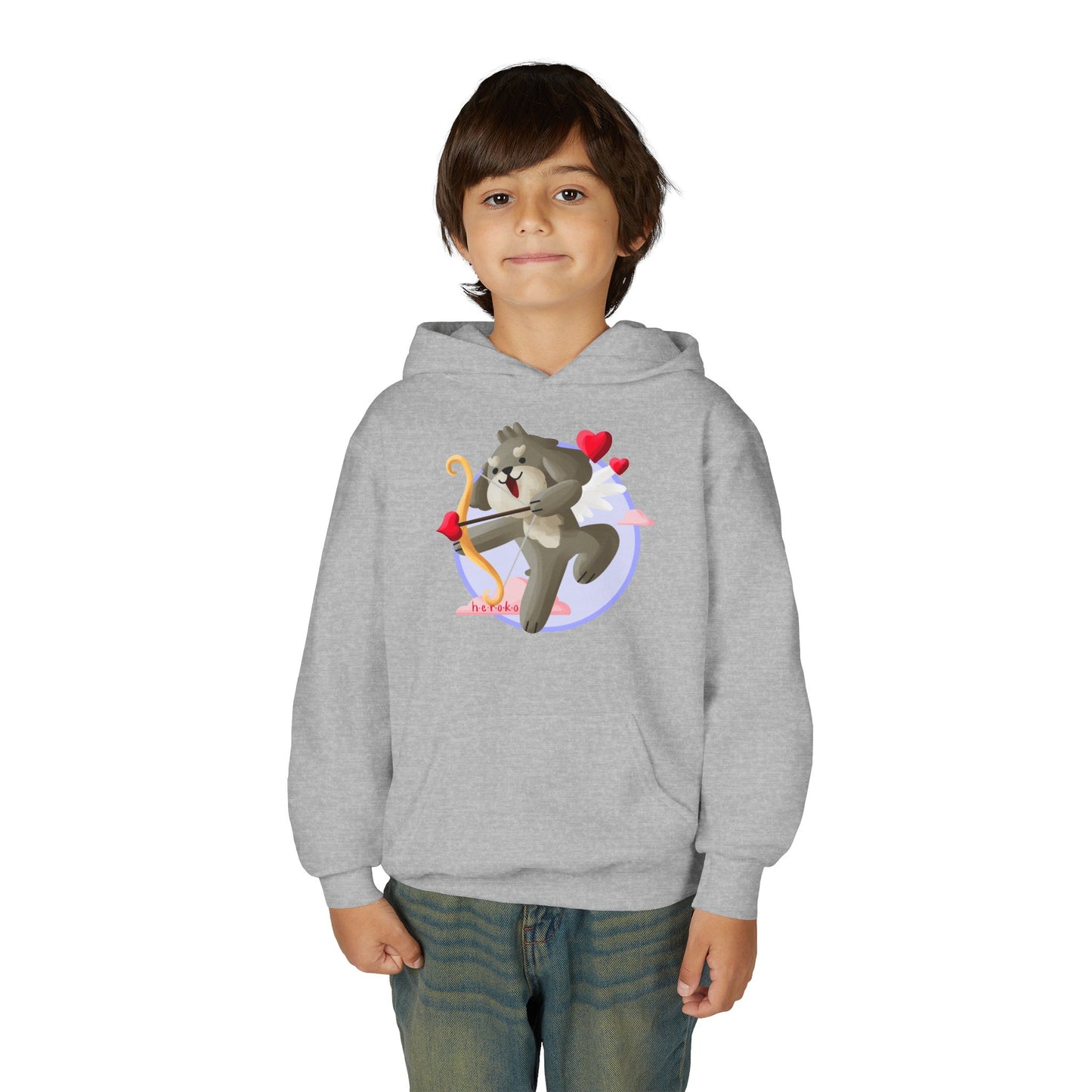 Kids Hoodie - Cute Dog Valentine's Day Design