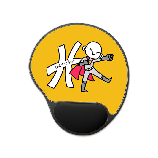 Heroko (IYP) CHILD HERO LOGO GOLD Mouse Pad With Wrist Rest