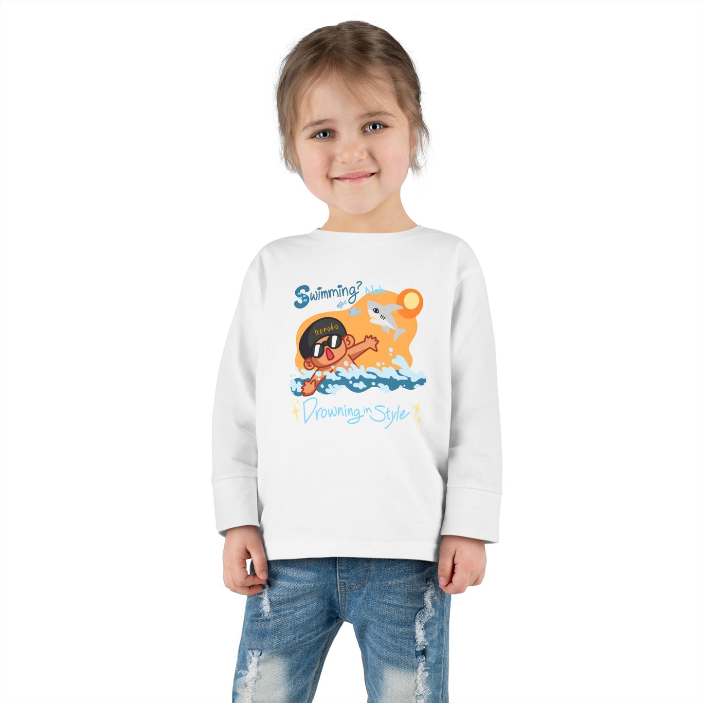 Toddler's SWIMMING IN STYLE Long Sleeve Tee