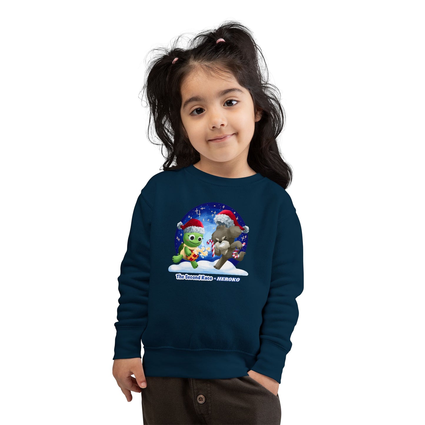 Toddler Sweatshirt - Cute Holiday Turtle & Puppy Friends Christmas Design