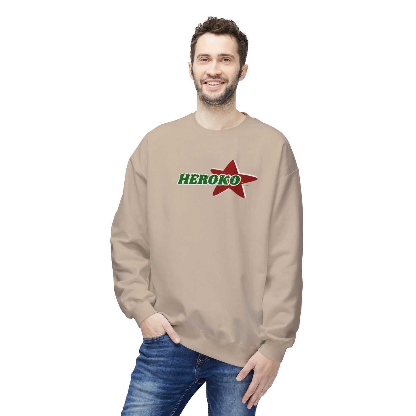 Adults HEROKO CHRISTMAS STAR Fleece Crewneck Sweatshirt