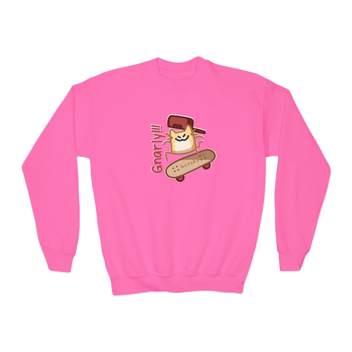 Youth SKATER CAT Crewneck Sweatshirt