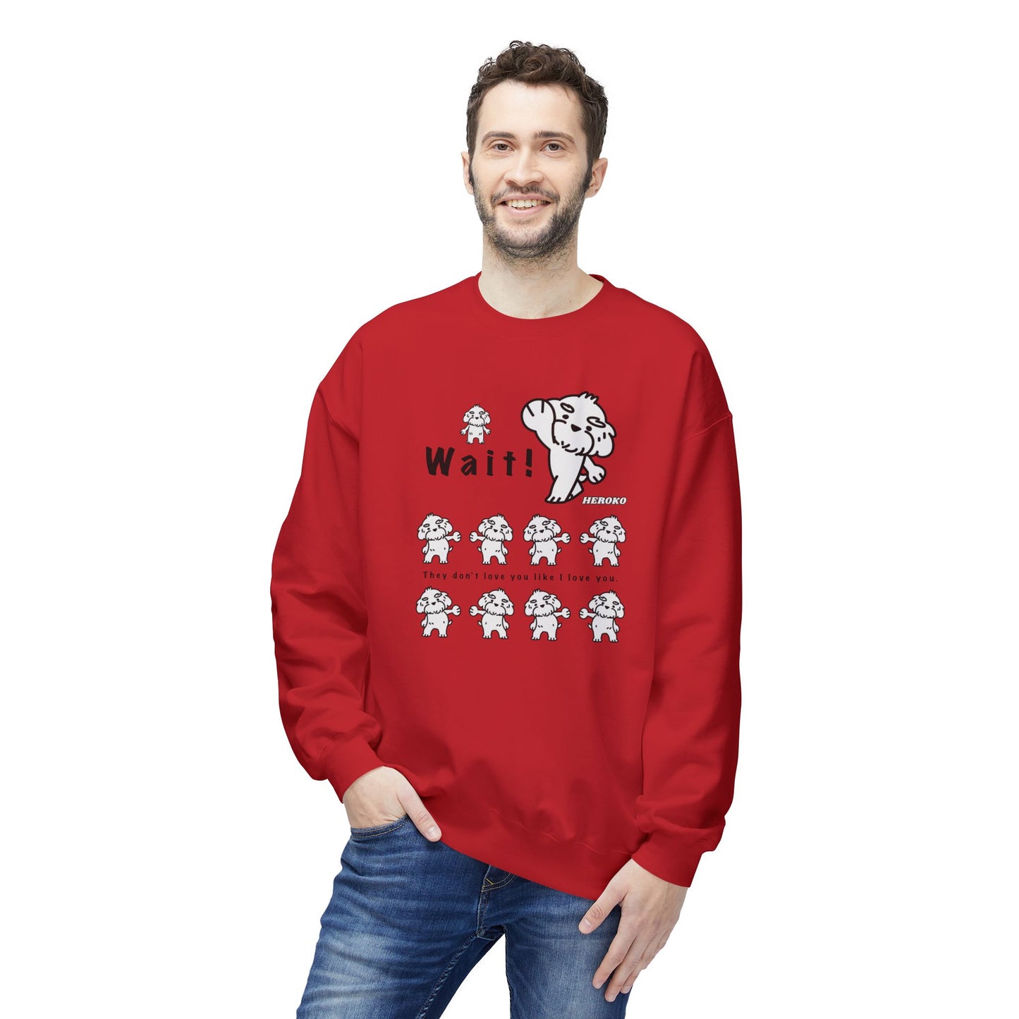 Adults WAIT! DANCING DOGS MEME Fleece Crewneck Sweatshirt