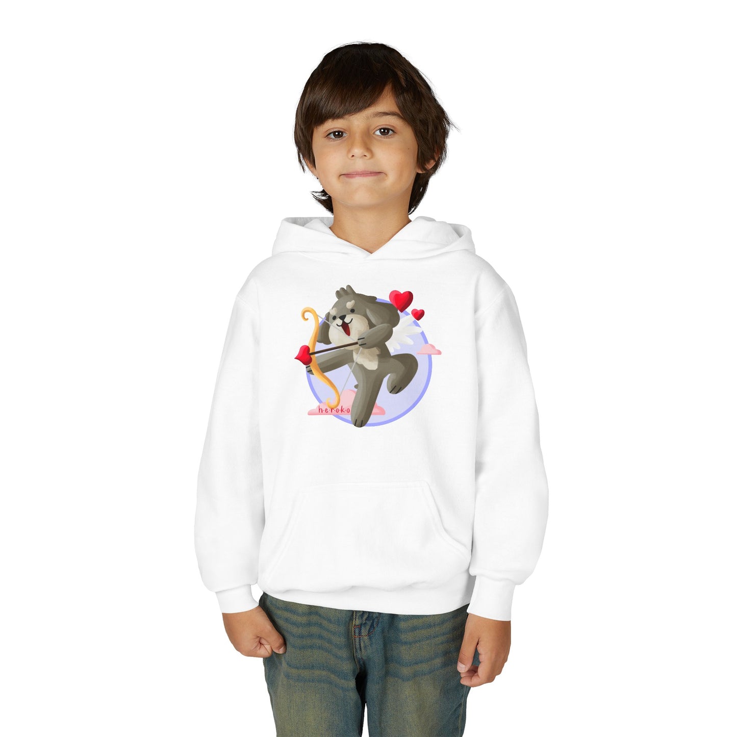 Kids Hoodie - Cute Dog Valentine's Day Design