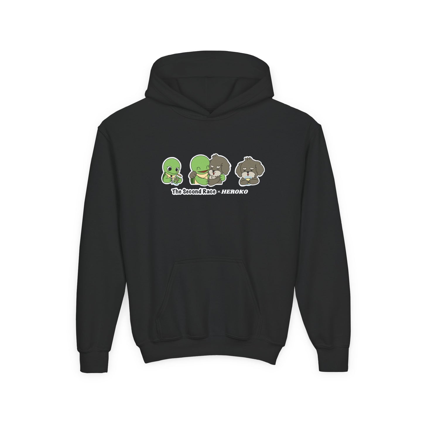 Kids Hoodie — Cute Turtle and Puppy Trios "The Second Race"