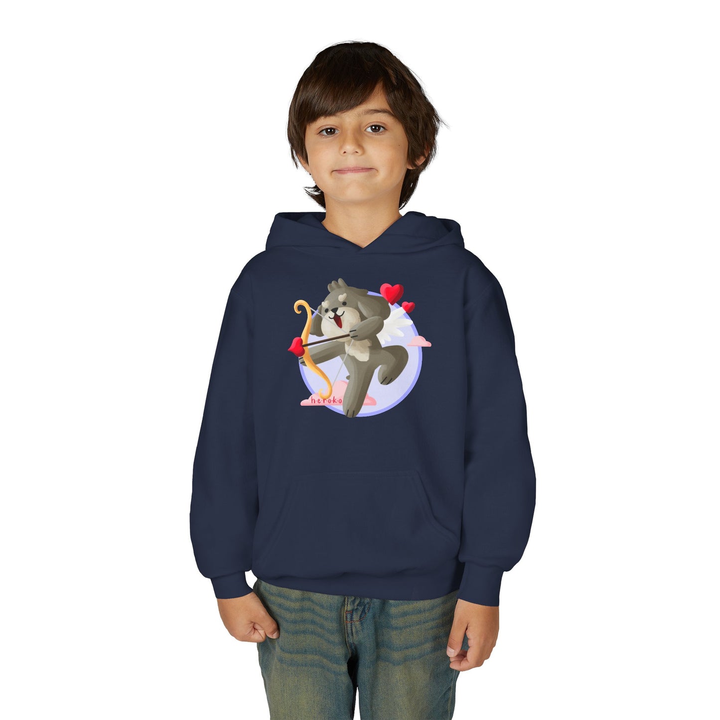 Kids Hoodie - Cute Dog Valentine's Day Design