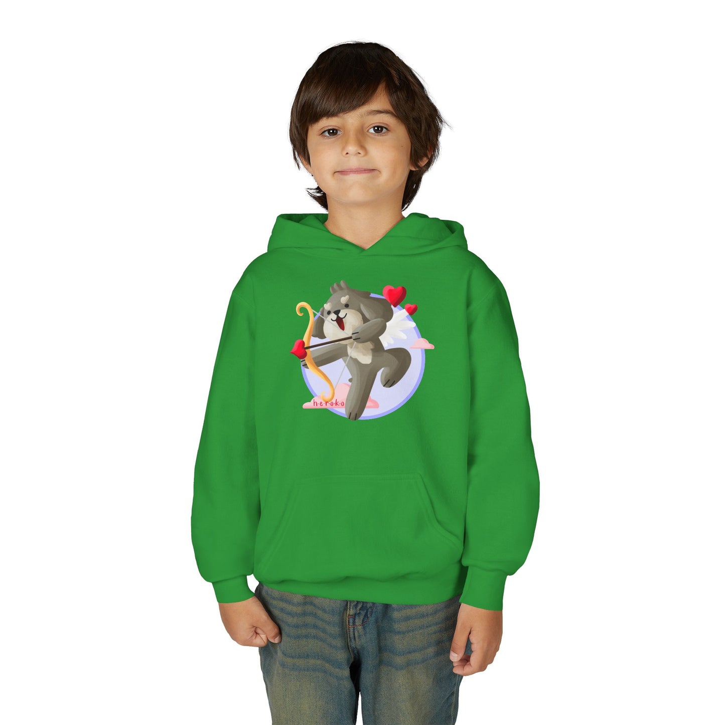 Kids Hoodie - Cute Dog Valentine's Day Design