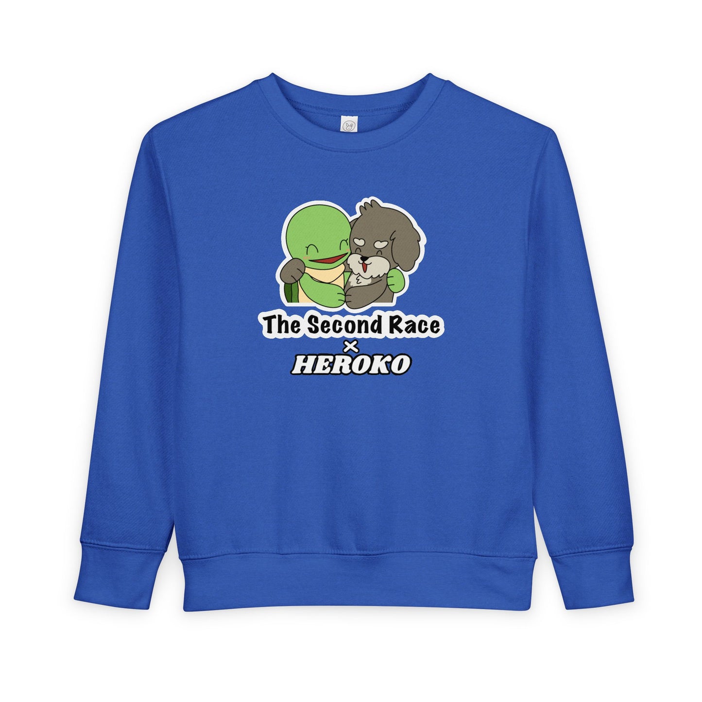 Toddler Sweatshirt - ‘The Second Race x Heroko’ Cute Turtle & Pup Kids Crewneck