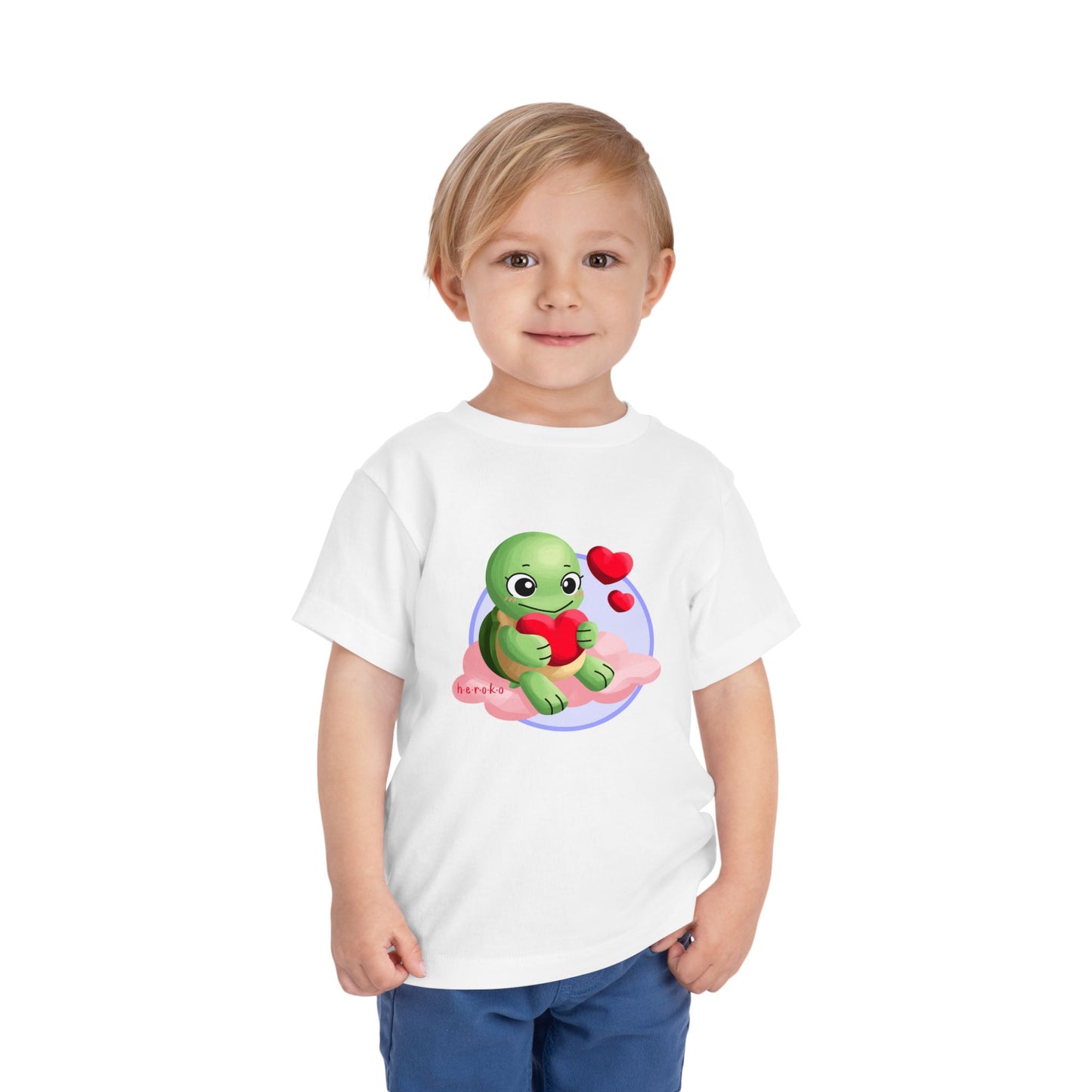 Toddler Tee - Cute Turtle Valentine's Day Design