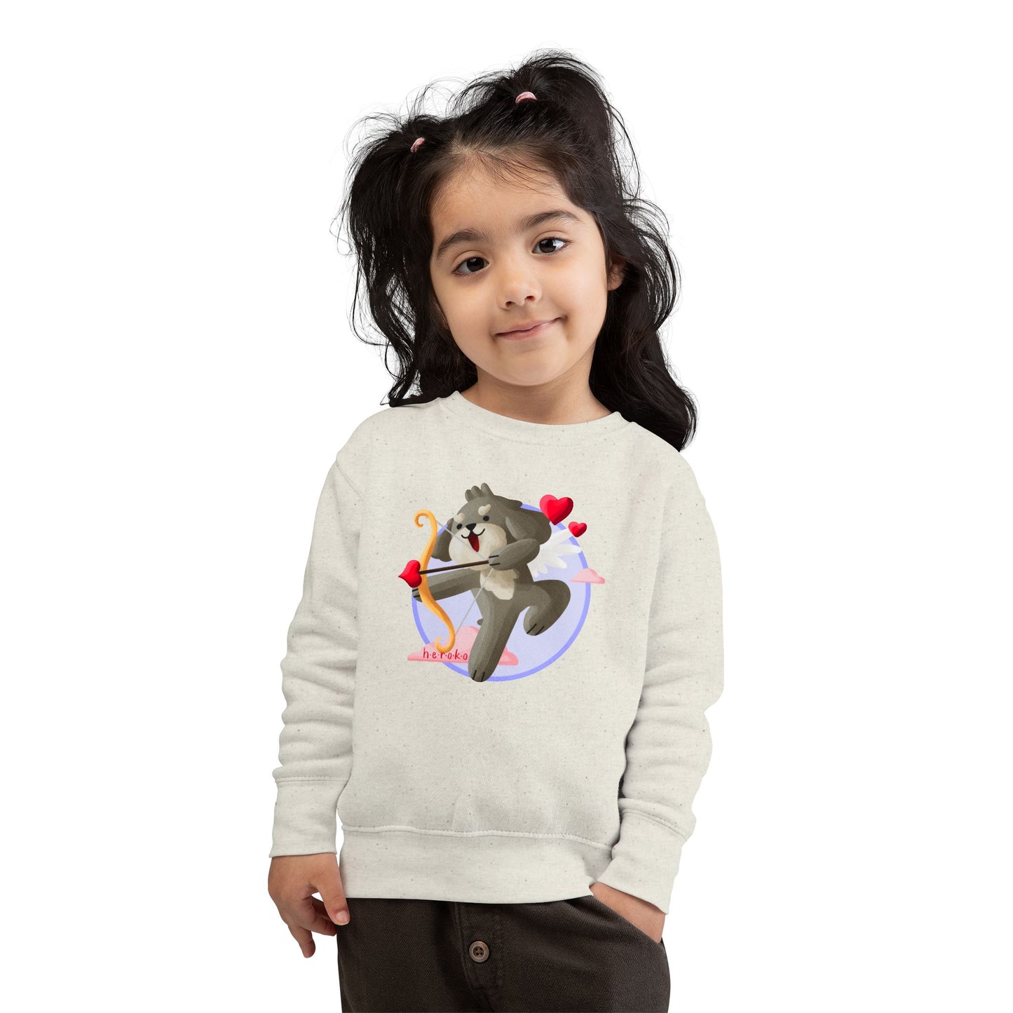 Toddler Sweatshirt  - Cute Dog Valentine's Day Design