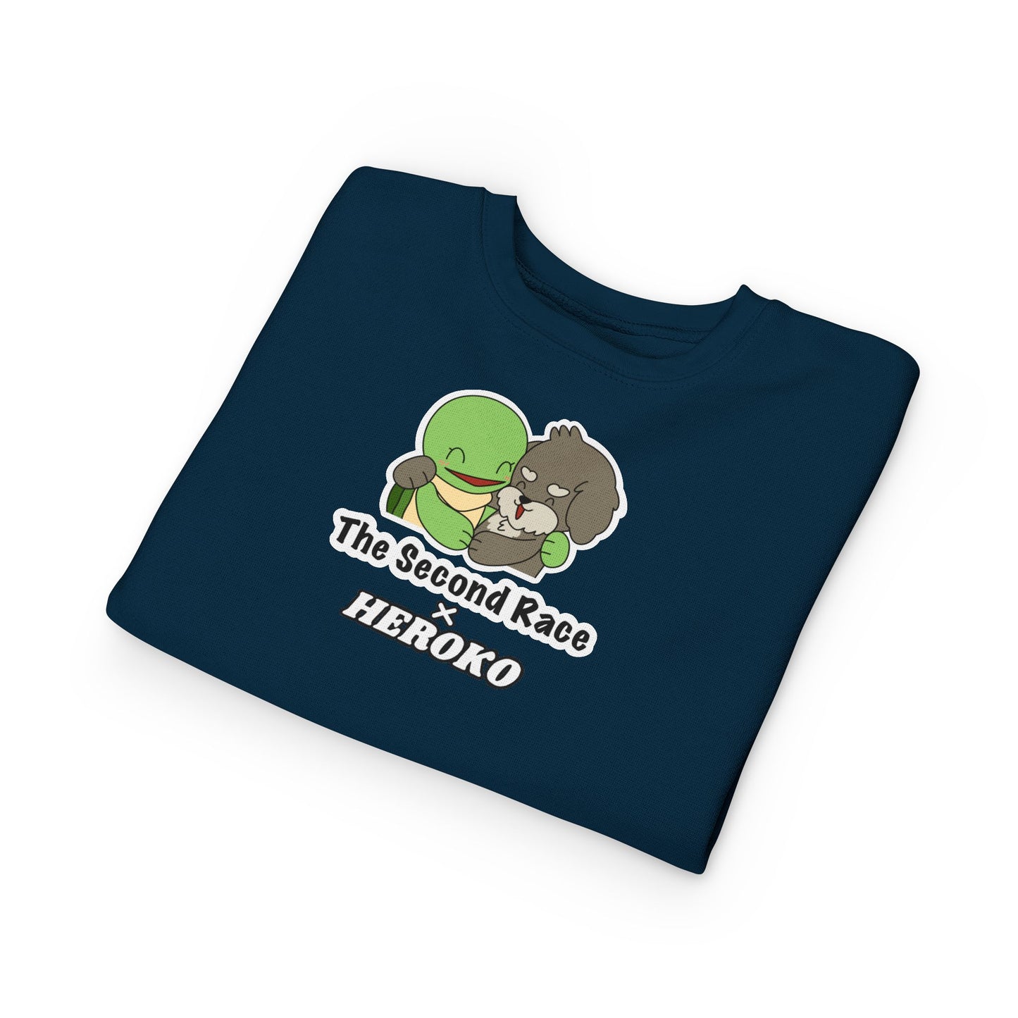 Toddler Sweatshirt - ‘The Second Race x Heroko’ Cute Turtle & Pup Kids Crewneck