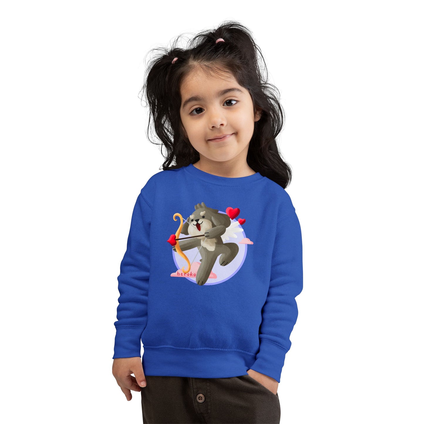 Toddler Sweatshirt  - Cute Dog Valentine's Day Design