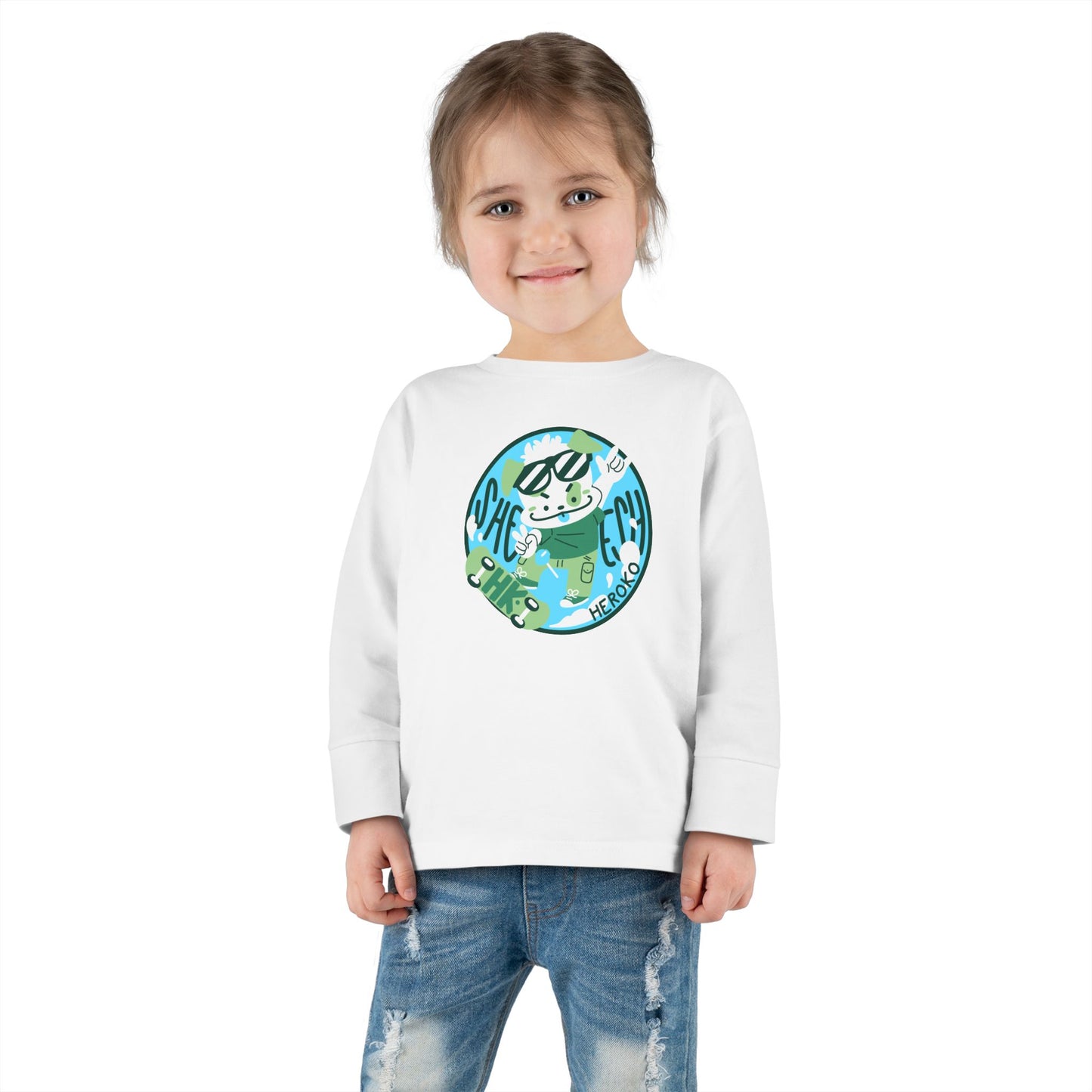 Toddler's SKATER DOG PATCH Long Sleeve Tee