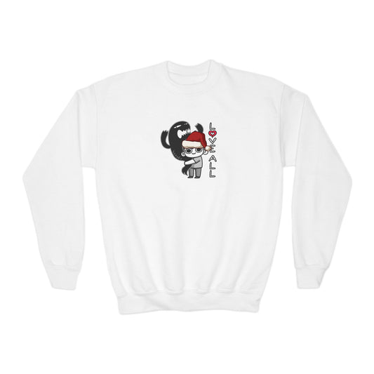 Youth XMAS LOVE DOG Crewneck Sweatshirt