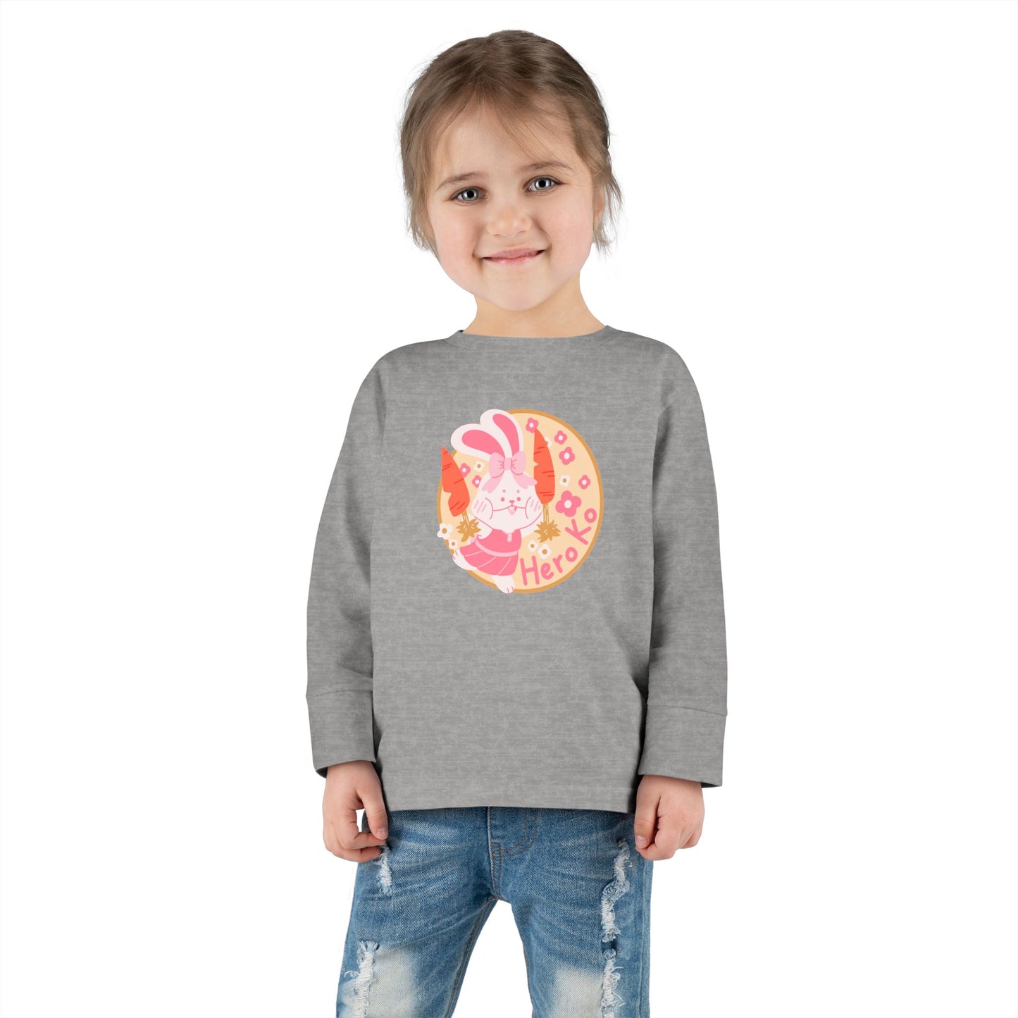 Toddler's CHEER BUNNY PATCH Long Sleeve Tee