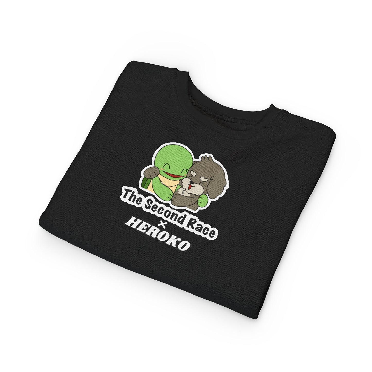 Toddler Sweatshirt - ‘The Second Race x Heroko’ Cute Turtle & Pup Kids Crewneck