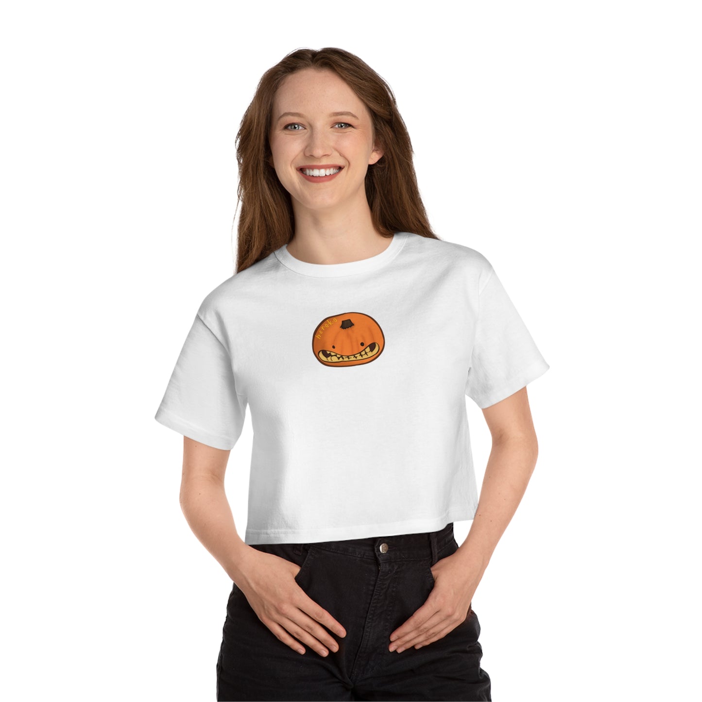 Women's Champion SPOOKY PUMPKIN Cropped T-Shirt