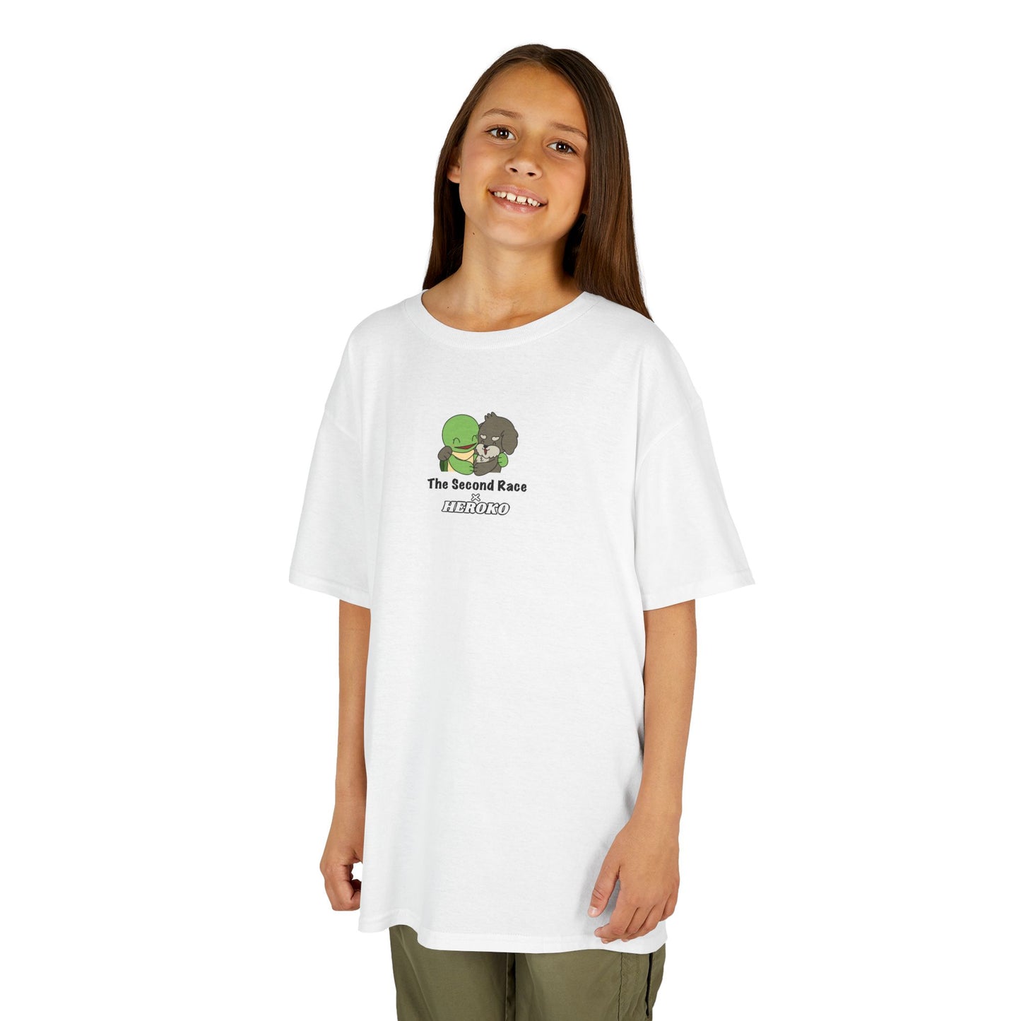 Kids Tee -"The Second Race" Cute Turtle and Puppy Graphic Tee