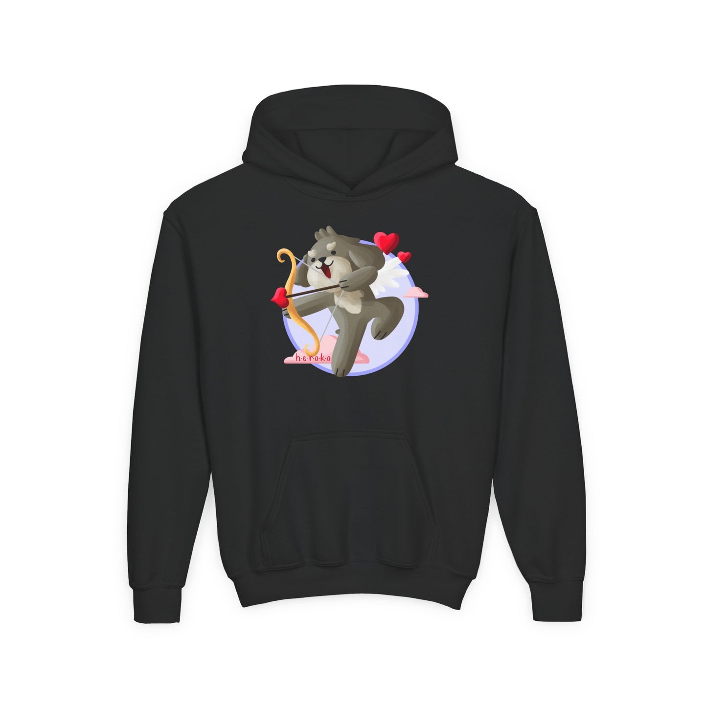Kids Hoodie - Cute Dog Valentine's Day Design