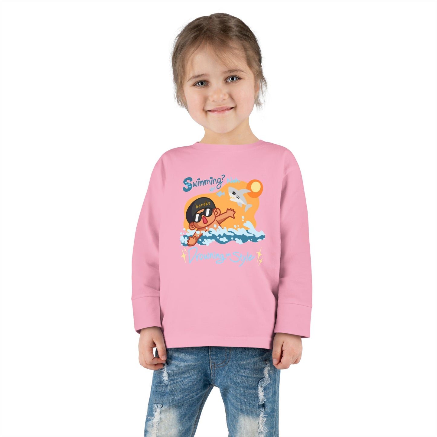 Toddler's SWIMMING IN STYLE Long Sleeve Tee