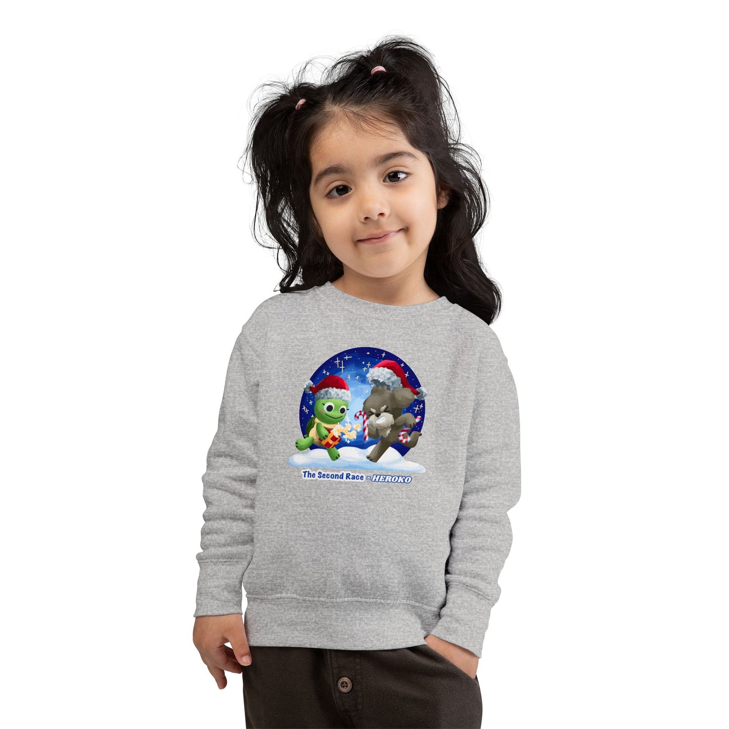 Toddler Sweatshirt - Cute Holiday Turtle & Puppy Friends Christmas Design