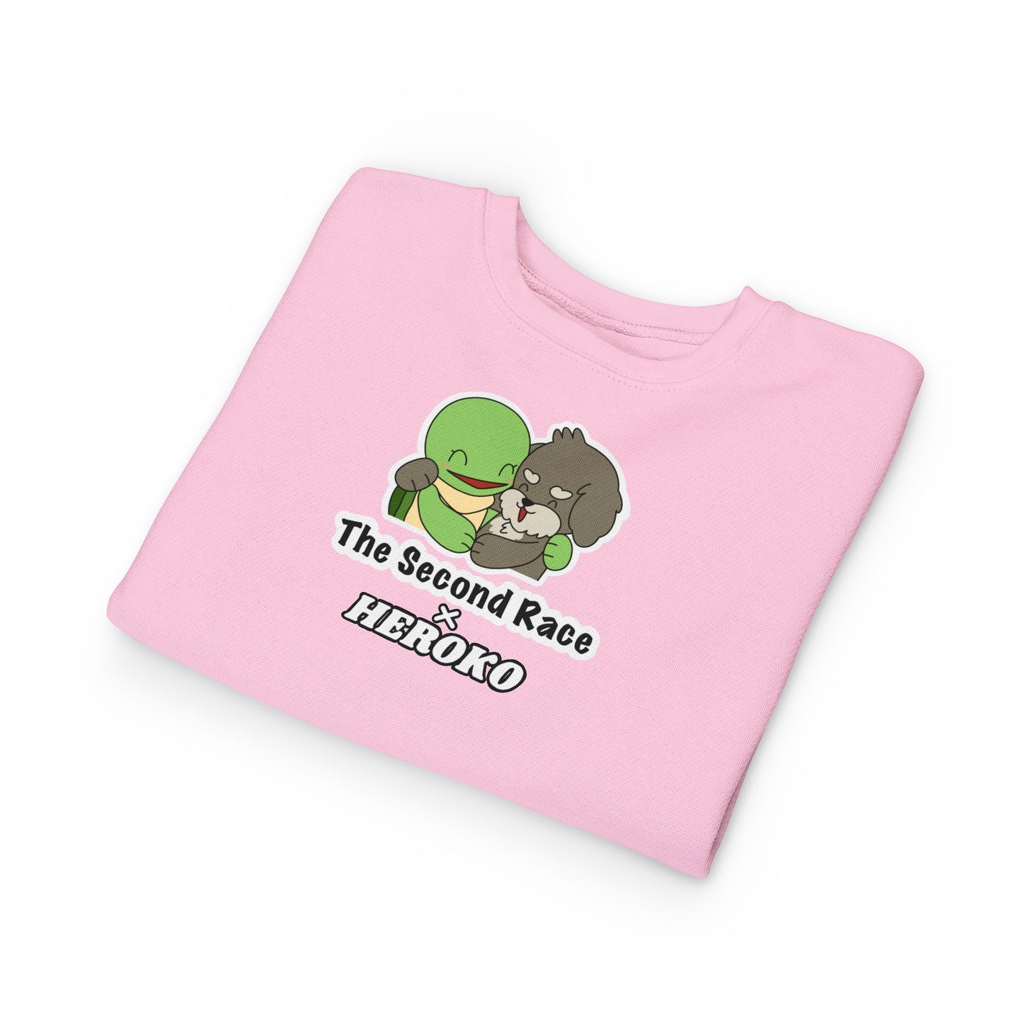 Toddler Sweatshirt - ‘The Second Race x Heroko’ Cute Turtle & Pup Kids Crewneck