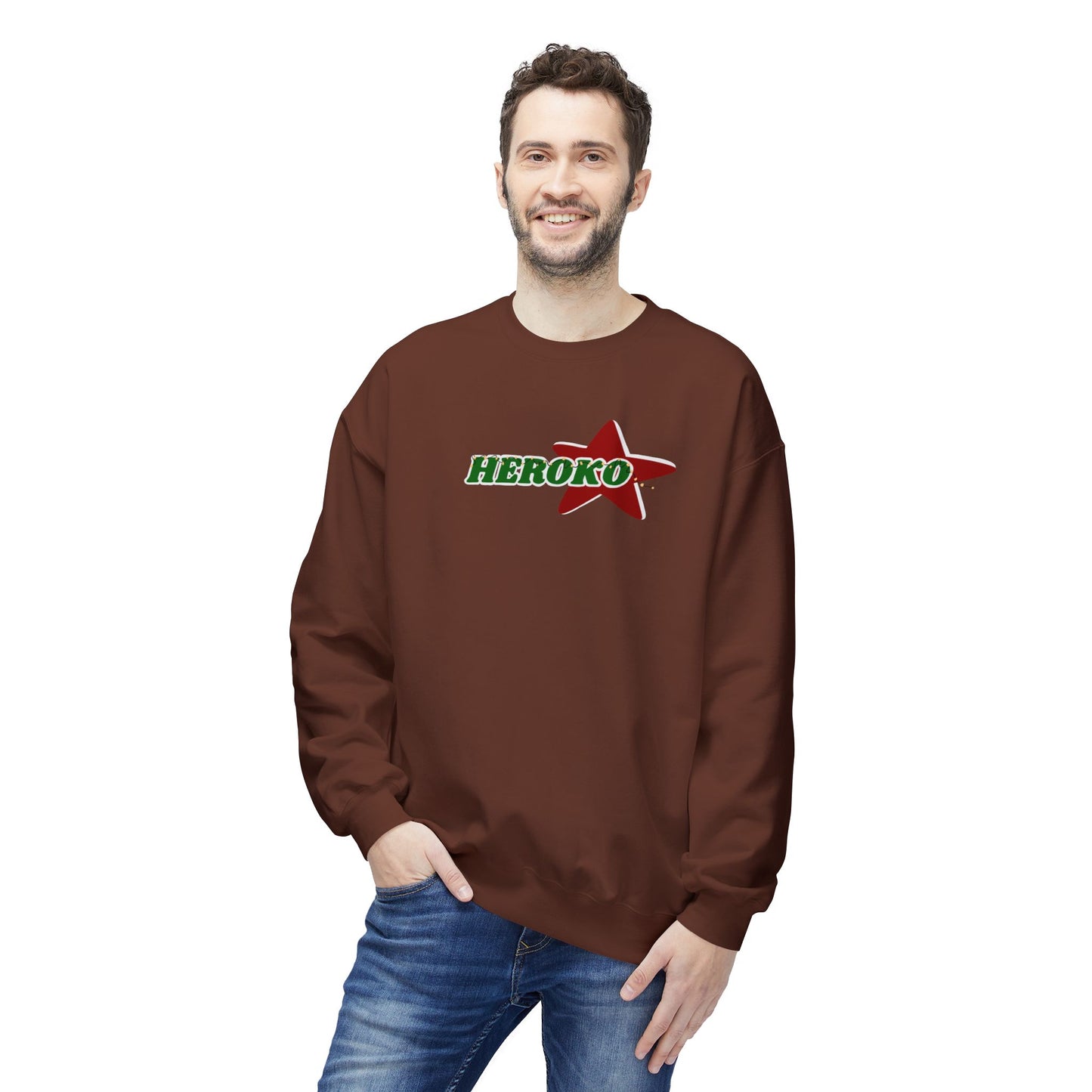 Adults HEROKO CHRISTMAS STAR Fleece Crewneck Sweatshirt