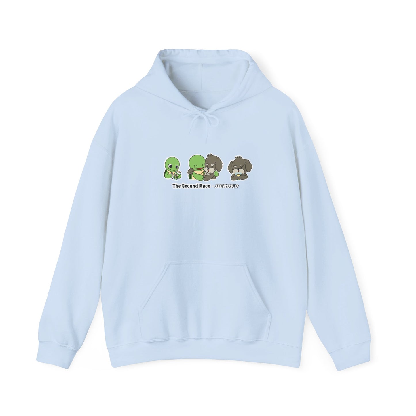 Adults Hoodie 'The Second Race' Turtle and Puppy Trio Sweatshirt
